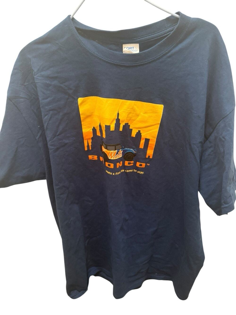 Blue Shirt XL Port And Company Ford Bronco Car New York NY Mets Baseball Team